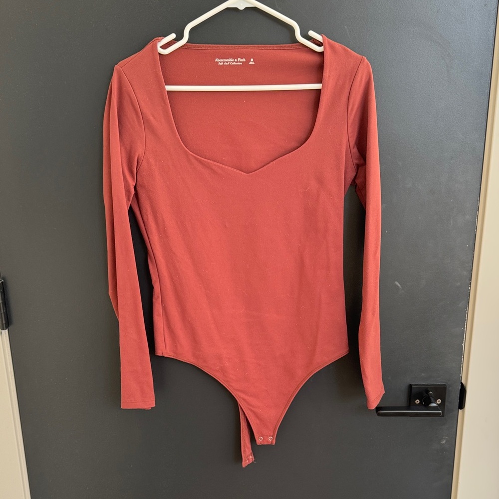 Abercrombie & Fitch Terracotta Long Sleeve Bodysuit